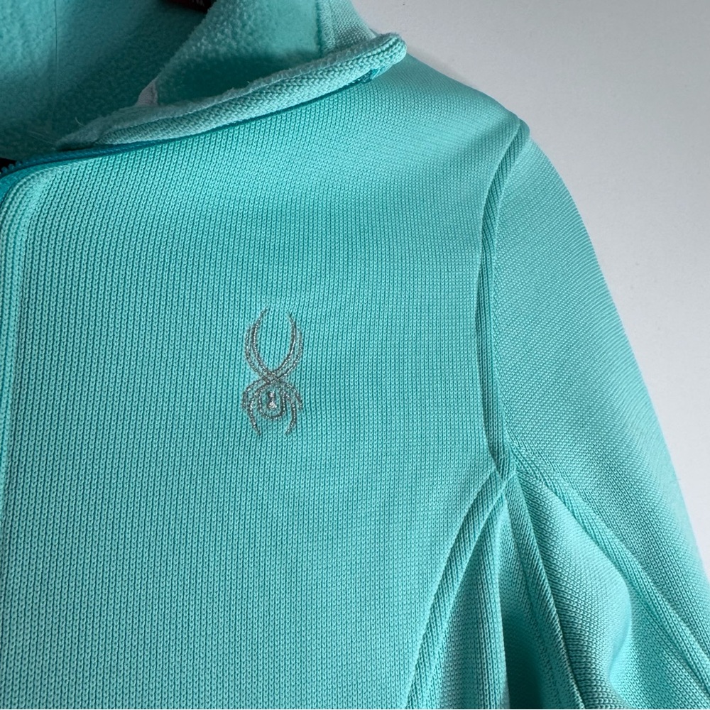 Spyder Core Sweater Fleece Jacket Medium Aqua Full Zip Performance - Picture 2 of 8